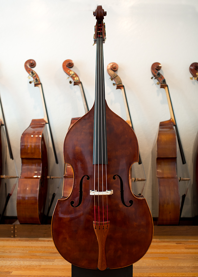 carved upright bass front