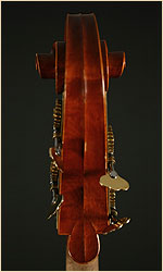 Emile Gillet upright bass, back of scroll